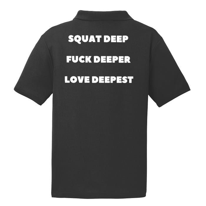 Squat Deep Fuck Deeper Love Deepest PosiCharge RacerMesh Polo