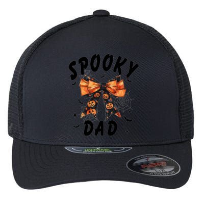 Spooky Dad Funny Pumpkin Halloween Season Matching Family Flexfit Unipanel Trucker Cap