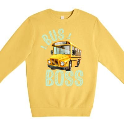 Student Delivery Funny Bus Boss School Bus Driver Premium Crewneck Sweatshirt