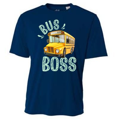 Student Delivery Funny Bus Boss School Bus Driver Cooling Performance Crew T-Shirt