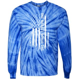 Step Dad Fathers Day Gift One Badass Bonus Dad Gift Tie-Dye Long Sleeve Shirt