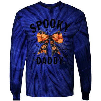 Spooky Daddy Funny Pumpkin Halloween Season Matching Family Tie-Dye Long Sleeve Shirt