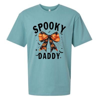 Spooky Daddy Funny Pumpkin Halloween Season Matching Family Sueded Cloud Jersey T-Shirt