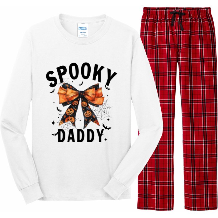 Spooky Daddy Funny Pumpkin Halloween Season Matching Family Long Sleeve Pajama Set