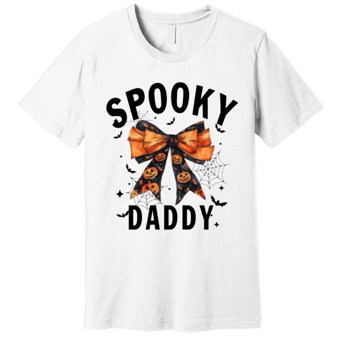 Spooky Daddy Funny Pumpkin Halloween Season Matching Family Premium T-Shirt