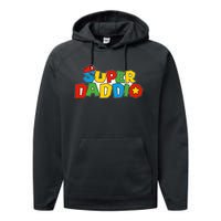 Super Daddio Funny Dad Daddy Father Video Game Lovers Performance Fleece Hoodie