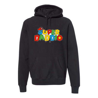 Super Daddio Funny Dad Daddy Father Video Game Lovers Premium Hoodie