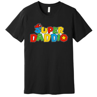 Super Daddio Funny Dad Daddy Father Video Game Lovers Premium T-Shirt