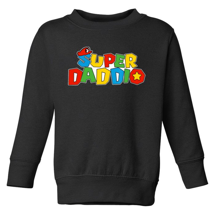 Super Daddio Funny Dad Daddy Father Video Game Lovers Toddler Sweatshirt