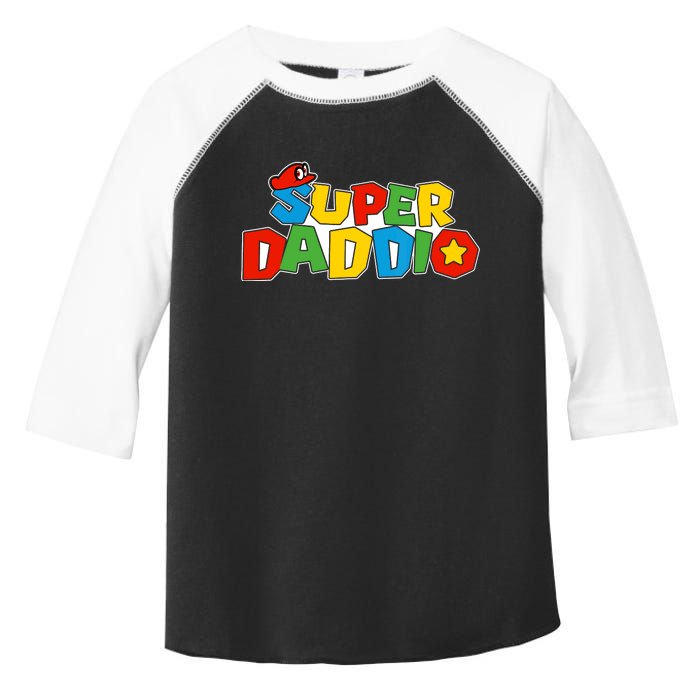 Super Daddio Funny Dad Daddy Father Video Game Lovers Toddler Fine Jersey T-Shirt