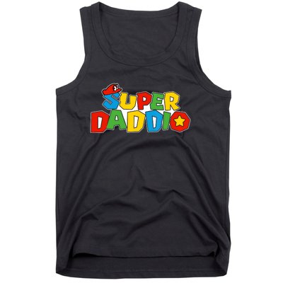 Super Daddio Funny Dad Daddy Father Video Game Lovers Tank Top