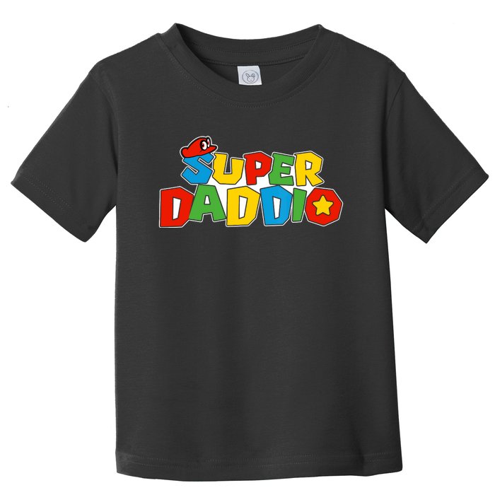 Super Daddio Funny Dad Daddy Father Video Game Lovers Toddler T-Shirt