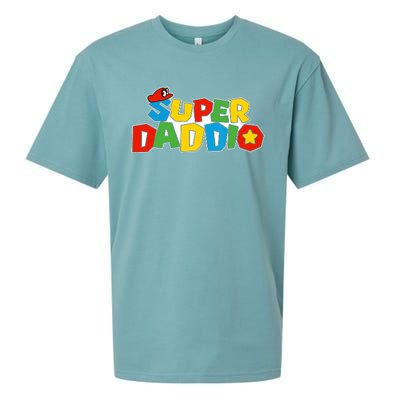 Super Daddio Funny Dad Daddy Father Video Game Lovers Sueded Cloud Jersey T-Shirt