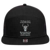 Skull Drink From The Skull Of Your Enemies Funny 7 Panel Mesh Trucker Snapback Hat