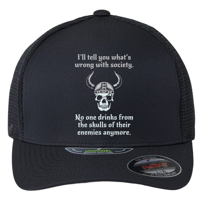 Skull Drink From The Skull Of Your Enemies Funny Flexfit Unipanel Trucker Cap