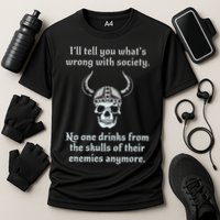 Skull Drink From The Skull Of Your Enemies Funny Performance Shirt