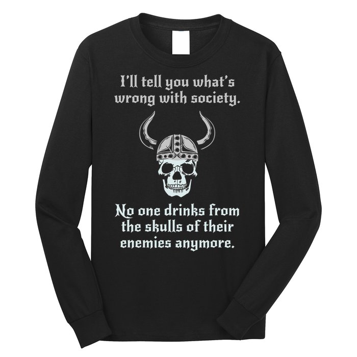 Skull Drink From The Skull Of Your Enemies Funny Long Sleeve Shirt
