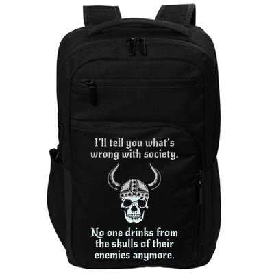 Skull Drink From The Skull Of Your Enemies Funny Impact Tech Backpack