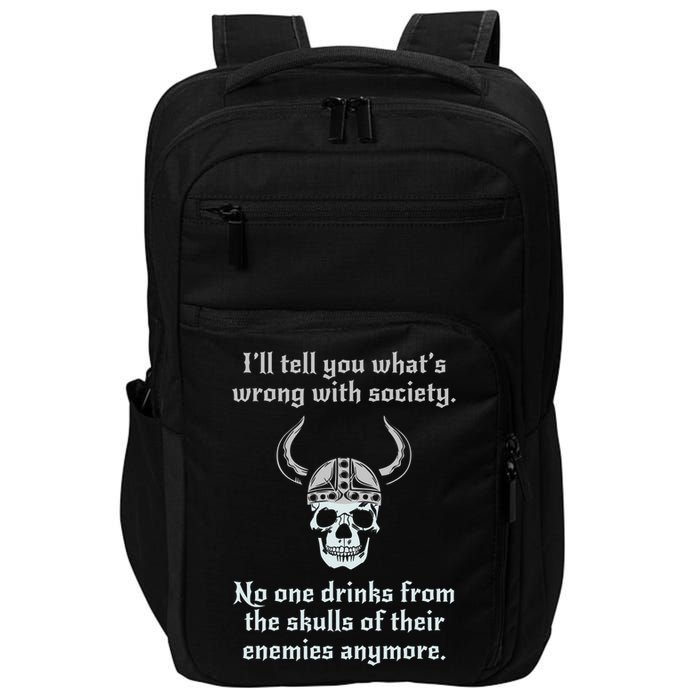 Skull Drink From The Skull Of Your Enemies Funny Impact Tech Backpack