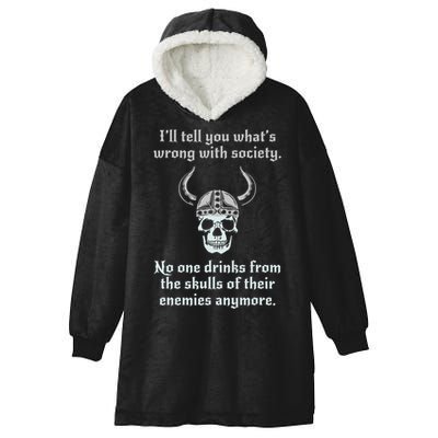 Skull Drink From The Skull Of Your Enemies Funny Hooded Wearable Blanket