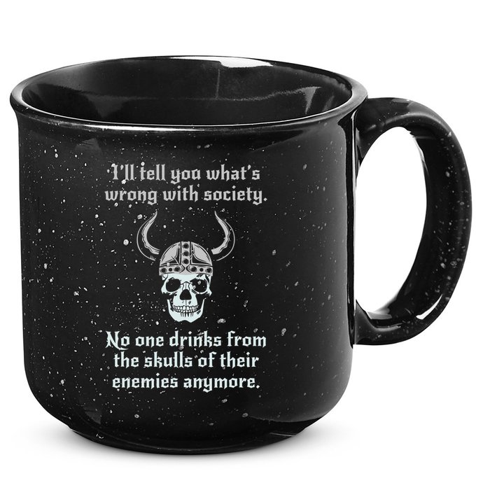 Skull Drink From The Skull Of Your Enemies Funny 15oz Campfire Ceramic Mug