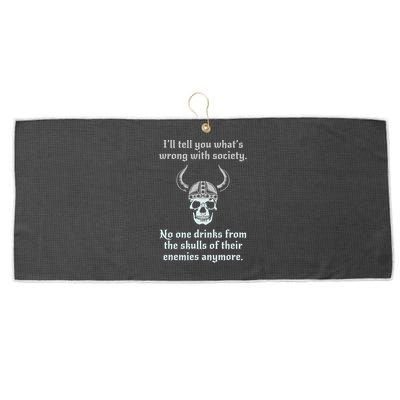 Skull Drink From The Skull Of Your Enemies Funny Large Microfiber Waffle Golf Towel