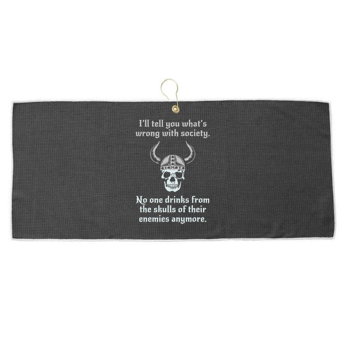 Skull Drink From The Skull Of Your Enemies Funny Large Microfiber Waffle Golf Towel