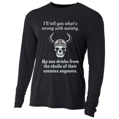 Skull Drink From The Skull Of Your Enemies Funny Cooling Performance Long Sleeve Crew