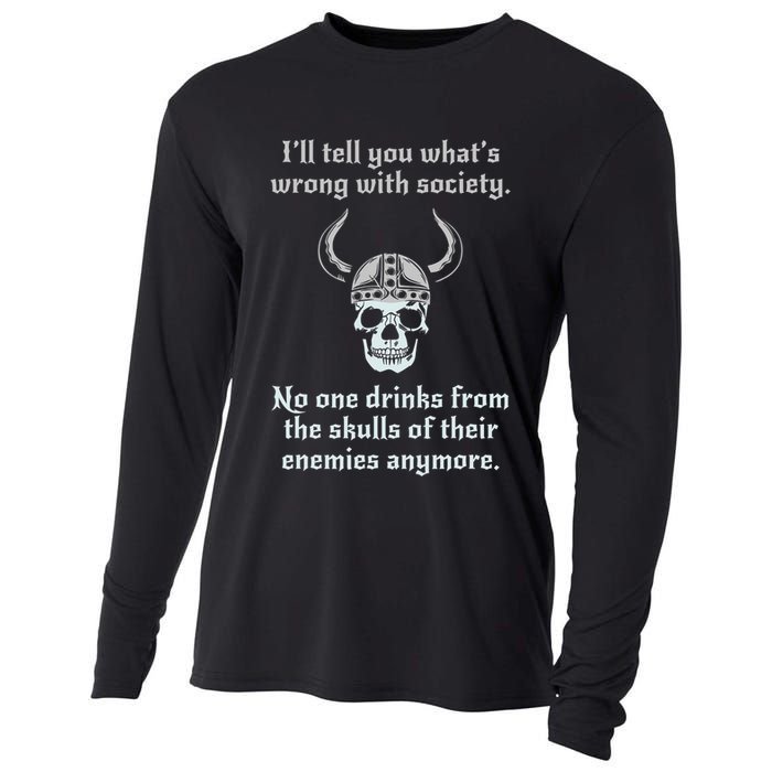 Skull Drink From The Skull Of Your Enemies Funny Cooling Performance Long Sleeve Crew