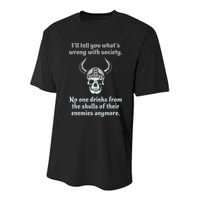 Skull Drink From The Skull Of Your Enemies Funny Youth Performance Sprint T-Shirt