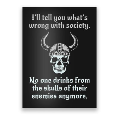 Skull Drink From The Skull Of Your Enemies Funny Poster