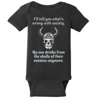 Skull Drink From The Skull Of Your Enemies Funny Baby Bodysuit