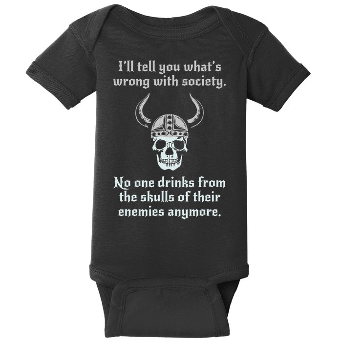 Skull Drink From The Skull Of Your Enemies Funny Baby Bodysuit