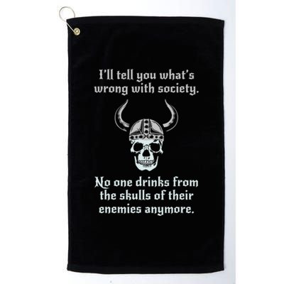 Skull Drink From The Skull Of Your Enemies Funny Platinum Collection Golf Towel