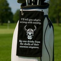 Skull Drink From The Skull Of Your Enemies Funny Golf Towel