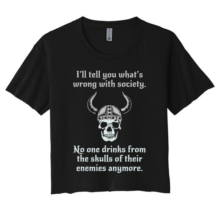 Skull Drink From The Skull Of Your Enemies Funny Crop Top