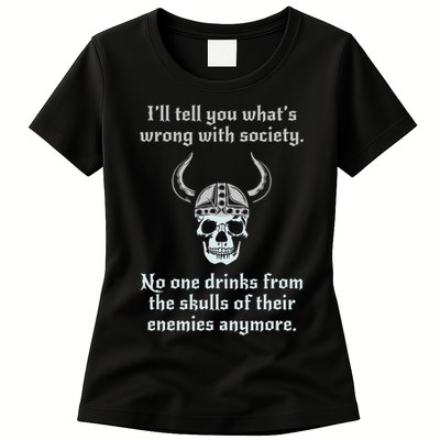 Skull Drink From The Skull Of Your Enemies Funny Womens T-Shirt
