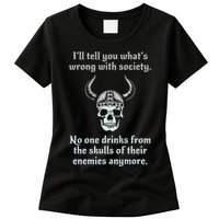 Skull Drink From The Skull Of Your Enemies Funny Womens T-Shirt
