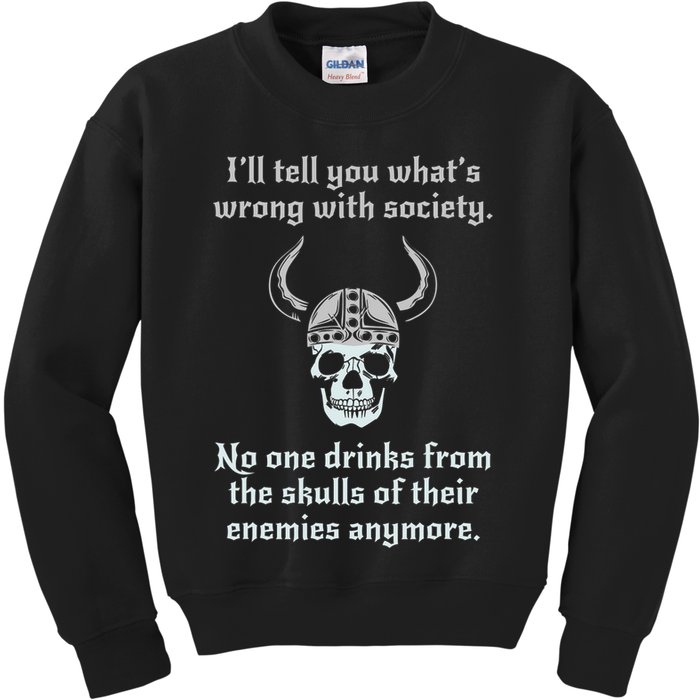 Skull Drink From The Skull Of Your Enemies Funny Kids Sweatshirt