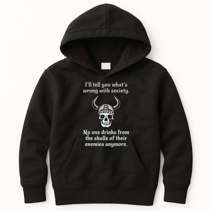 Skull Drink From The Skull Of Your Enemies Funny Kids Hoodie