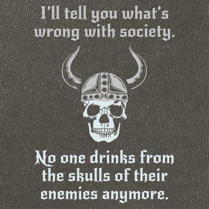 Skull Drink From The Skull Of Your Enemies Funny Cotton Canvas Backpack