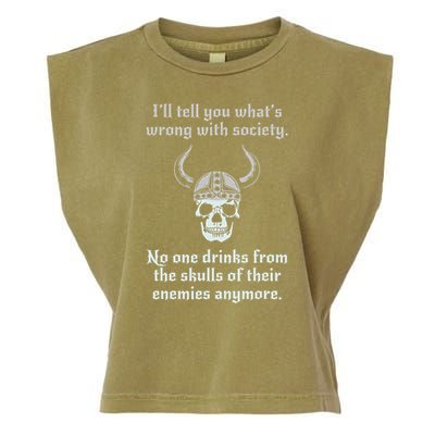 Skull Drink From The Skull Of Your Enemies Funny Garment-Dyed Women's Muscle Tee