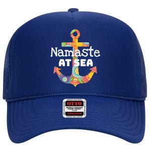 Sea Day Family Ship Cruise Vacation Namaste At Sea Gift High Crown Mesh Back Trucker Hat