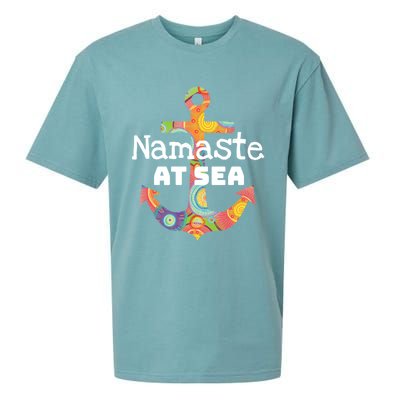 Sea Day Family Ship Cruise Vacation Namaste At Sea Gift Sueded Cloud Jersey T-Shirt