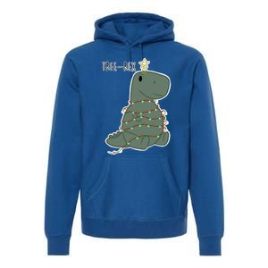 Santa Dinosaur Funny Treerex Pajamas Merry Christmas Cute Gift Premium Hoodie