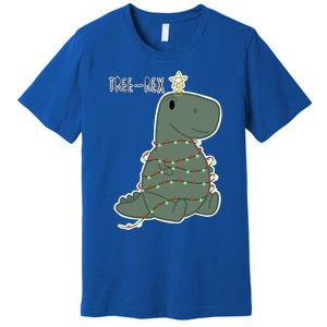 Santa Dinosaur Funny Treerex Pajamas Merry Christmas Cute Gift Premium T-Shirt