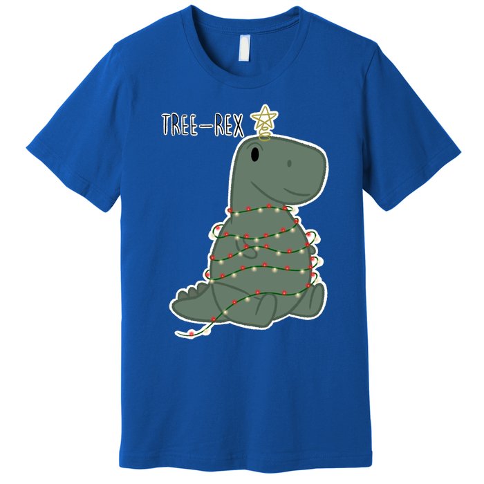 Santa Dinosaur Funny Treerex Pajamas Merry Christmas Cute Gift Premium T-Shirt