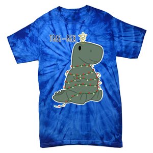 Santa Dinosaur Funny Treerex Pajamas Merry Christmas Cute Gift Tie-Dye T-Shirt