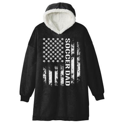 Soccer Dad Funny Usa Flag Father's Day Gift Hooded Wearable Blanket