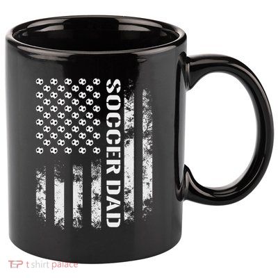 Soccer Dad Funny Usa Flag Father's Day Gift 11oz C Handle Ceramic Mug